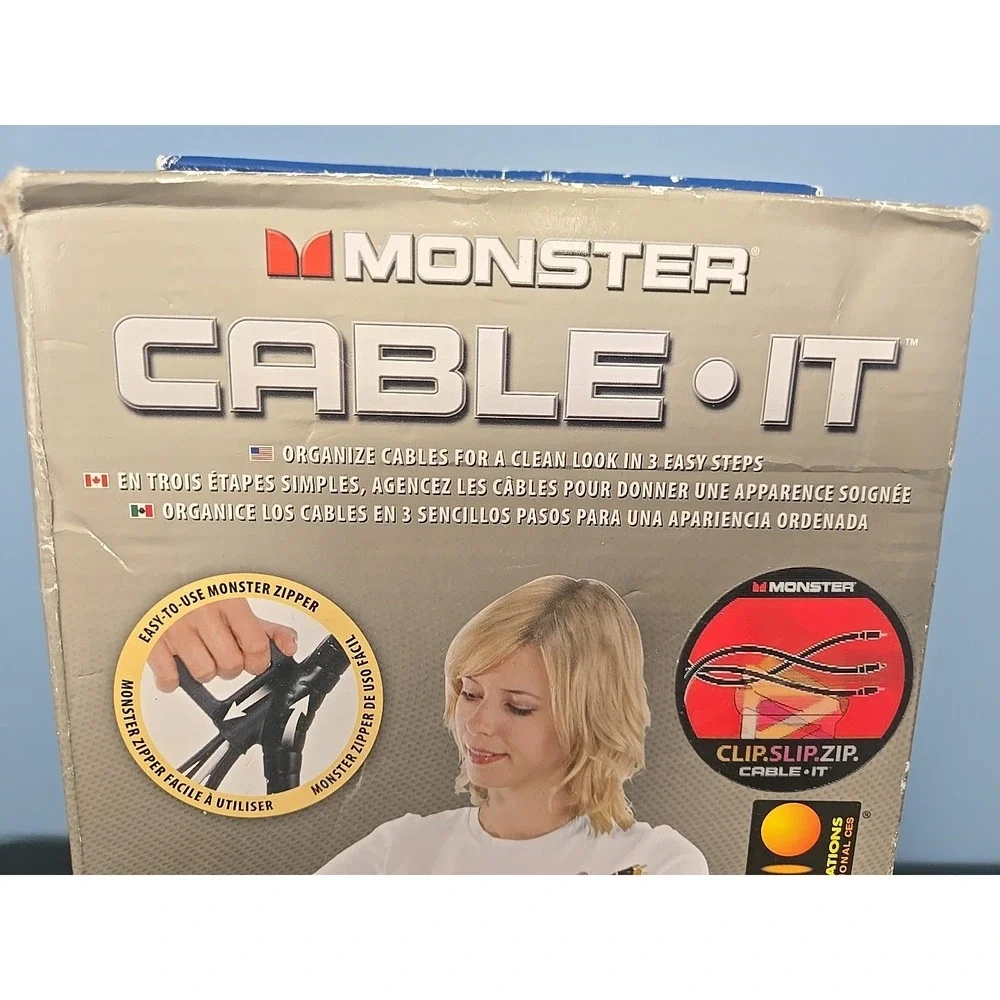 NEW‎ Monster Cable 129703-00 8-Ft Cable-it CIT MBK-8 Black Cable Management Kit